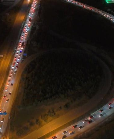 ‘Kilit Kavşak’ Kırıkkale’de bayram dönüş trafiği dron ile görüntülendi