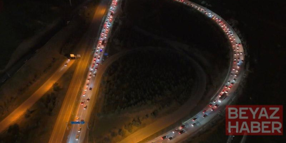 ‘Kilit Kavşak’ Kırıkkale’de bayram dönüş trafiği dron ile görüntülendi