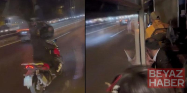 Trafikte tartıştığı İETT şoförüne elindeki cismi fırlattı; yolcuların panik anları kamerada