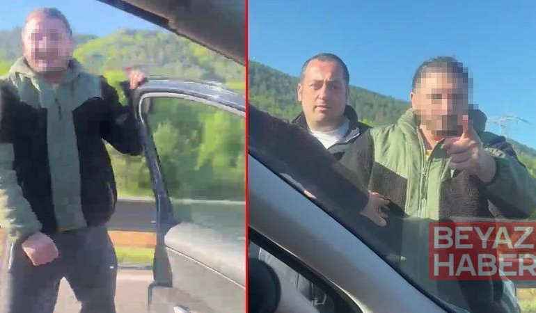 Otoyolda tartıştığı sürücüyü darbetti, o anlar kamerada