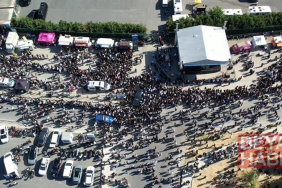 Kanye West konseri öncesi stadyum çevresindeki yoğunluk havadan görüntülendi