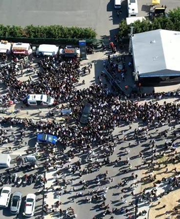 Kanye West konseri öncesi stadyum çevresindeki yoğunluk havadan görüntülendi