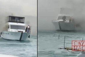 Bebek sahili açıklarında teknede yangın