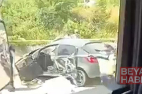 Araç 2 TIR'a birde çarptı, karı-koca feci şekilde can verdi