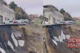 Beylikdüzü’nde inşaat çalışması sırasında yol çöktü