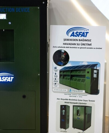 ASFAT'ın havadan su üretim sistemi günlük 25 tona kadar içme suyu üretiyor