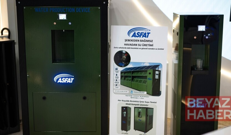 ASFAT'ın havadan su üretim sistemi günlük 25 tona kadar içme suyu üretiyor