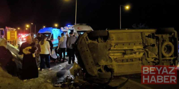 Batman’da düğünden dönen ailenin bulunduğu hafif ticari araç takla attı: 6 yaralı