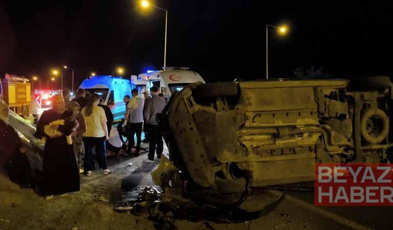 Batman’da düğünden dönen ailenin bulunduğu hafif ticari araç takla attı: 6 yaralı