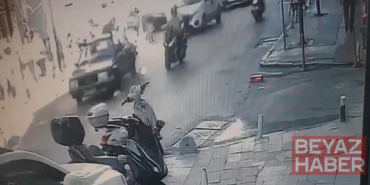 Kağıthane’de hatalı sollama kazası kamerada