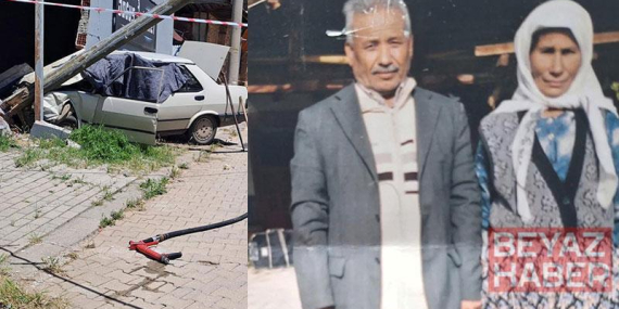 Duvara çarpan otomobildeki yaşlı çift öldü