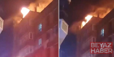 Esenyurt’ta 4 katlı binanın çatısı alev alev yandı