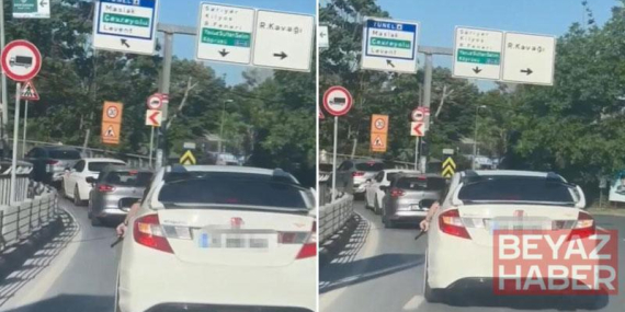 Sarıyer’de trafikte araçtan silah gösteren şüpheli yakalandı; silah oyuncak çıktı