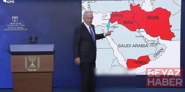 Netanyahu harita başında meydan okudu: "Şimdi biz onları boğuyoruz"