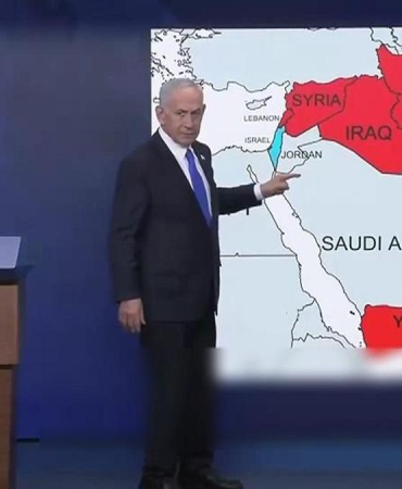 Netanyahu harita başında meydan okudu: "Şimdi biz onları boğuyoruz"