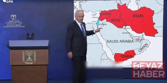 Netanyahu harita başında meydan okudu: "Şimdi biz onları boğuyoruz"