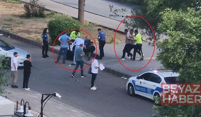 Adliye binasını görüntüleyen kişiler kendilerini uyaran polise saldırdı: 4 gözaltı