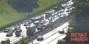 TEM Otoyolu’nda araç takla attı; trafikte yoğunluk oluştu