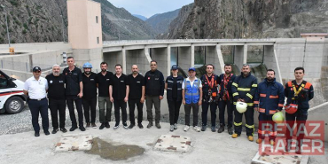 Artvin Barajı’nda tatbikat; türbinde mahsur kalan personel kurtarıldı