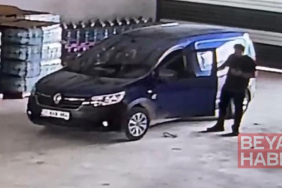 Hafif ticari araca giren yılan paniğe neden oldu; o anlar kamerada