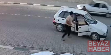 Yolunu kesen kuzenleri tarafından demir çubuklarla dövüldü; olay kamerada