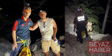 Manzara izlemek isterken mahsur kaldı, 8 saatlik operasyonla kurtarıldı