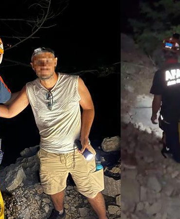 Manzara izlemek isterken mahsur kaldı, 8 saatlik operasyonla kurtarıldı