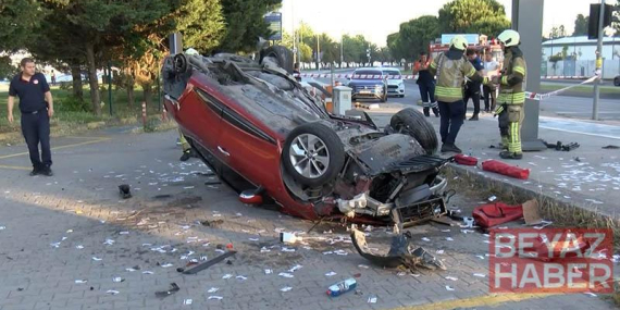 Kartal’da takla atan otomobilin sürücüsü yaralandı