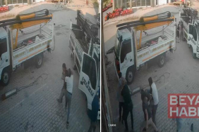 Sanayi sitesindeki tekmeli, yumruklu kavga güvenlik kamerasında