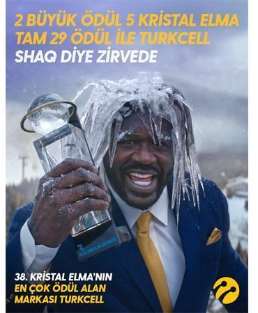 Turkcell’in Shaq diye 5G reklamına Kristal Elma’dan 5 Kristal Elma, 2 Büyük Ödül