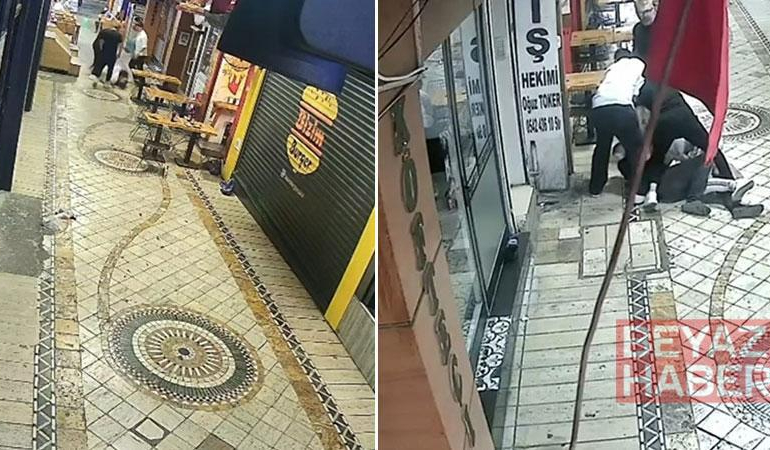 Yoldan geçen mühendisin önünü kesip dövdüler; olay kamerada