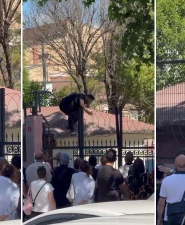 Avcılar’da sınava geç kalan öğrenci, demir parmaklıklara tırmandı