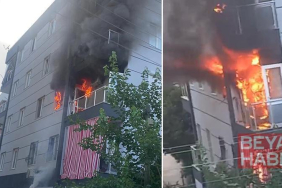 4 katlı binada yangın; mahsur kalan 2 kişi itfaiye ekipleri tarafından kurtarıldı