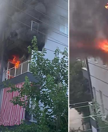 4 katlı binada yangın; mahsur kalan 2 kişi itfaiye ekipleri tarafından kurtarıldı