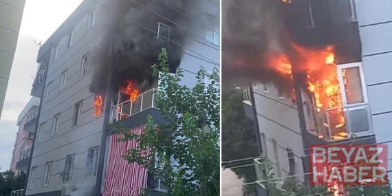 4 katlı binada yangın; mahsur kalan 2 kişi itfaiye ekipleri tarafından kurtarıldı