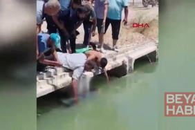 Sulama kanalında erkek cesedi bulundu: Çevredekiler iple bağlayarak köprü üzerine çekti