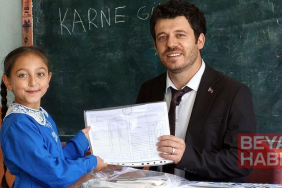 Okulun tek öğrencisi İlayda’nın karne sevinci