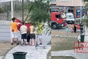 Düşen Türk bayrağına çocuklar sahip çıktı