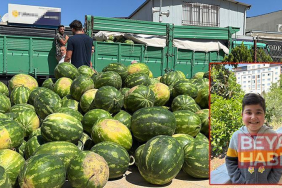 Hayırsever çiftçi, DMD hastası Uygar için bir kamyon karpuz bağışladı