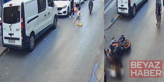 Beyoğlu’nda 4 yaşındaki Şevval’e motosiklet çarptı; annesi gözyaşlarına boğuldu