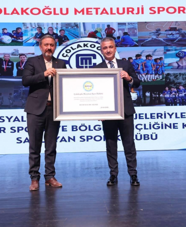 Çolakoğlu Metalurji Spor Kulübü’ne KASKF’den başarı plaketi