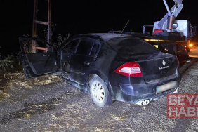 Elektrik direğine çarpan otomobilin alkollü sürücüsü ağır yaralandı
