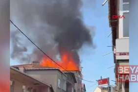 Pendik’te 5 katlı binanın çatısında yangın