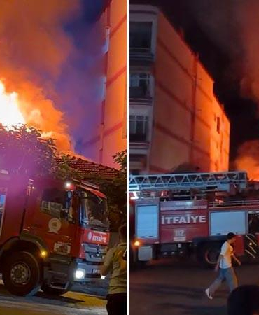 Samsun’da boya deposunda yangın