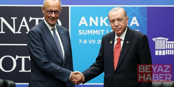 Cumhurbaşkanı Erdoğan, Almanya Başbakanı Merz ile bir araya geldi
