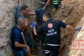 Göçük altında kalan işçiyi itfaiye ekipleri çıkardı