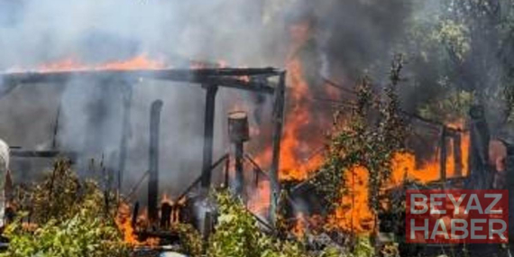 Amasya'da korkutan yangın! Alevler kameriyeye sıçradı