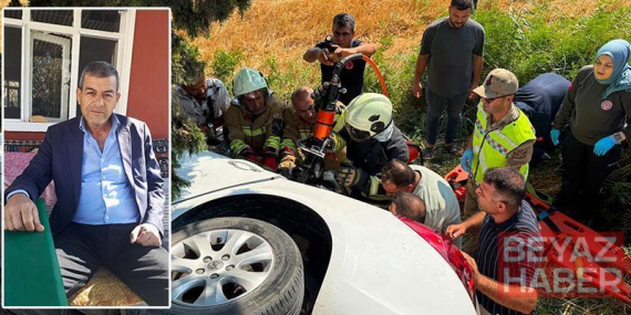 Sünnet düğünü dönüşü şarampole devrilen otomobilin sürücüsü, kurtarılamadı