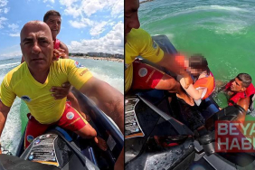 Boğulma tehlikesi geçiren çocuğu cankurtaranlar kurtardı; o anlar kamerada