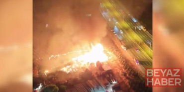 Ankara’da tahta paletlerin depolandığı alanda yangın